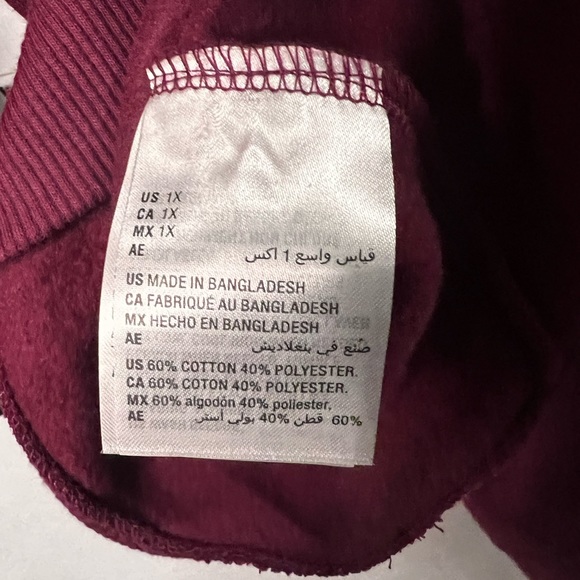 Ideology Fleece, NWT Maroon Hood, Size 1X - Picture 5 of 5